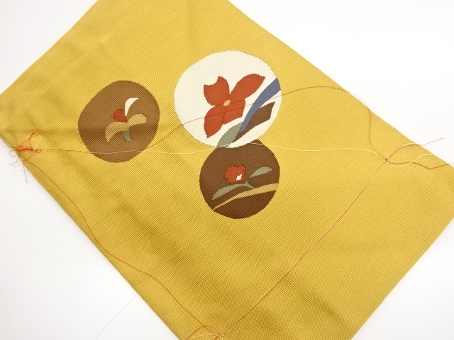 JAPANESE NAGOYA OBI / UNUSED / WOVEN ABSTRACT FLOWER